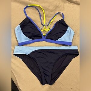 Athleta blue bikini set.